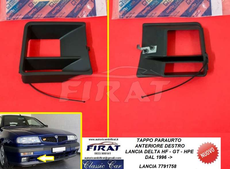 TAPPO PARAURTO LANCIA DELTA HF-GT-HPE 96-> ANT.DX (7791758)